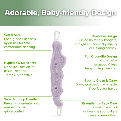 haakaa BabyCroc Dual-Ended Ear & Nose Cleaner