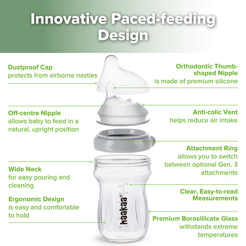 Generation 3 Glass Baby Bottle 120ml /180ml/300ml