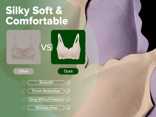 haakaa Nursing Bras for Breastfeeding, Ultra Comfort Scalloped Seamless Jelly Strip Supportive Maternity Bras Wireless Pregnancy Bras