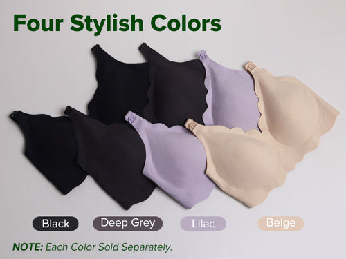 haakaa Nursing Bras for Breastfeeding, Ultra Comfort Scalloped Seamless Jelly Strip Supportive Maternity Bras Wireless Pregnancy Bras
