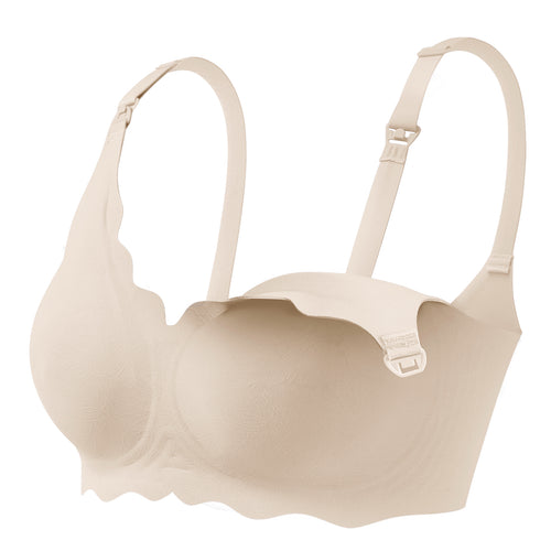 haakaa Nursing Bras for Breastfeeding, Ultra Comfort Scalloped Seamless Jelly Strip Supportive Maternity Bras Wireless Pregnancy Bras