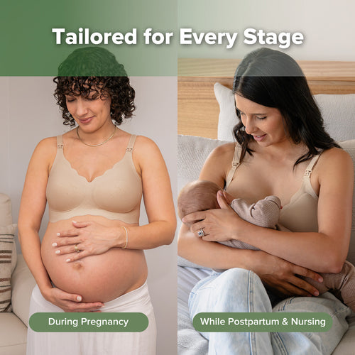 haakaa Nursing Bras for Breastfeeding, Ultra Comfort Scalloped Seamless Jelly Strip Supportive Maternity Bras Wireless Pregnancy Bras