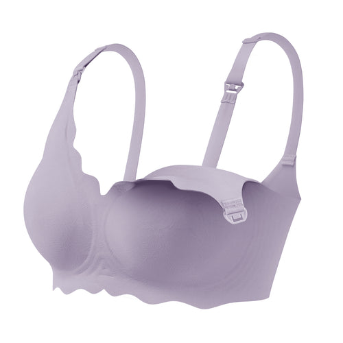haakaa Nursing Bras for Breastfeeding, Ultra Comfort Scalloped Seamless Jelly Strip Supportive Maternity Bras Wireless Pregnancy Bras