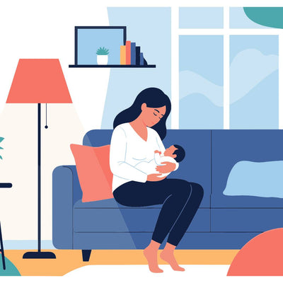 Illustration of a mother bonding with her newborn baby