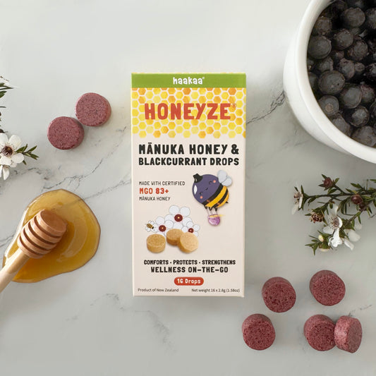 HONEYZE Manuka Honey & Blackcurrant Drops (16 Drops)