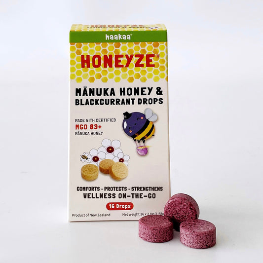HONEYZE Manuka Honey & Blackcurrant Drops (16 Drops)