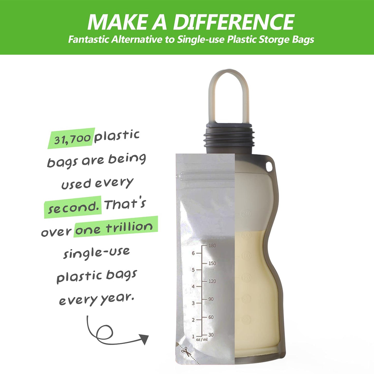 Silicone Milk Storage Bag (260ml)