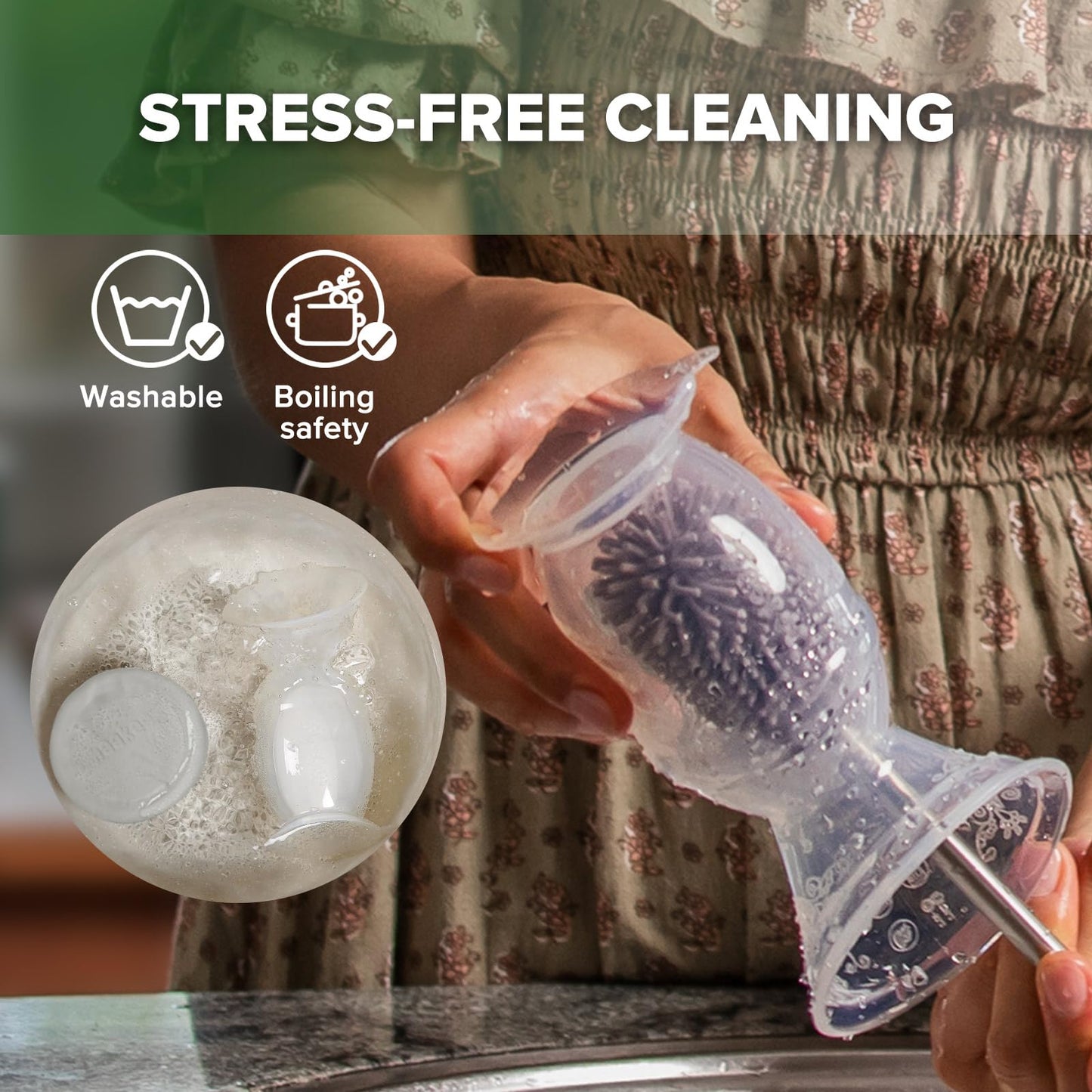 Generation 2 100/150ml Silicone Breast Pump with Suction Base