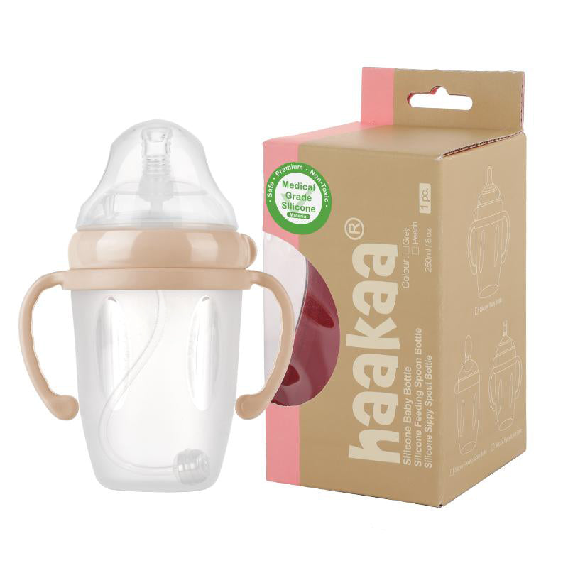 Generation 3 Silicone Sippy Spout Bottle (250ml) | Haakaa.